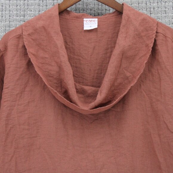 C.M.C Tunic Dress Womens Large L Brown Pullover Cowl Neck Long Sleeve USA - Picture 5 of 9